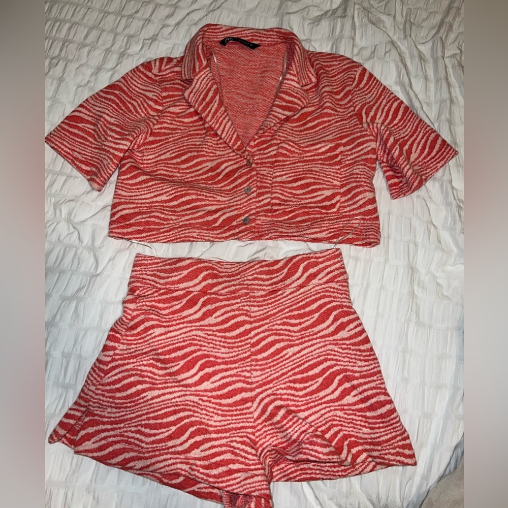 Zara matching top and shorts- top is xs and shorts are a small
